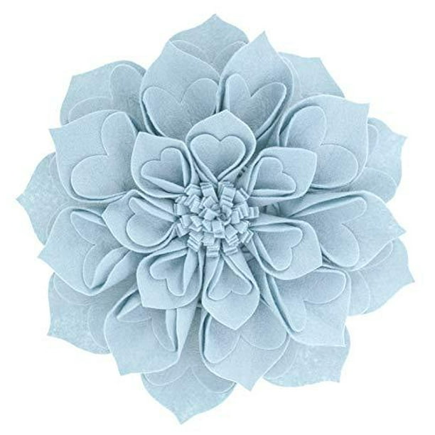 Fennco Styles 3D Heart Shaped Flower Petals 16/" Round Decorative Throw Pillow